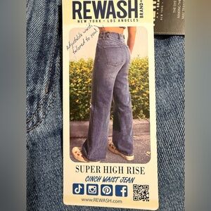 Rewash High Rise Cinch Waist Jeans